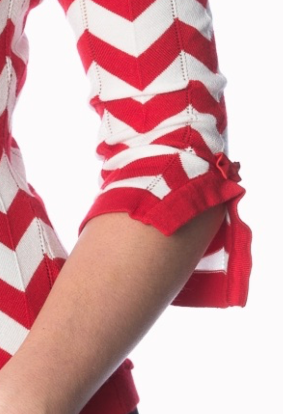 Eleganter Pulli, Red Vaniila mit Zick Zack Muster