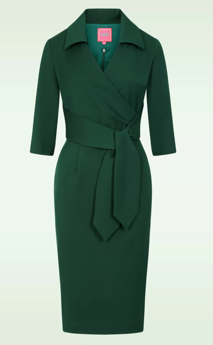Elegantes Bleistiftkleid Imogen, Flaschengrün