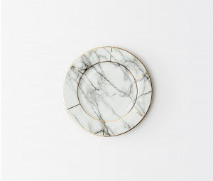 Eleni White Marble Bread/Cupcake Plate - RSVP Style