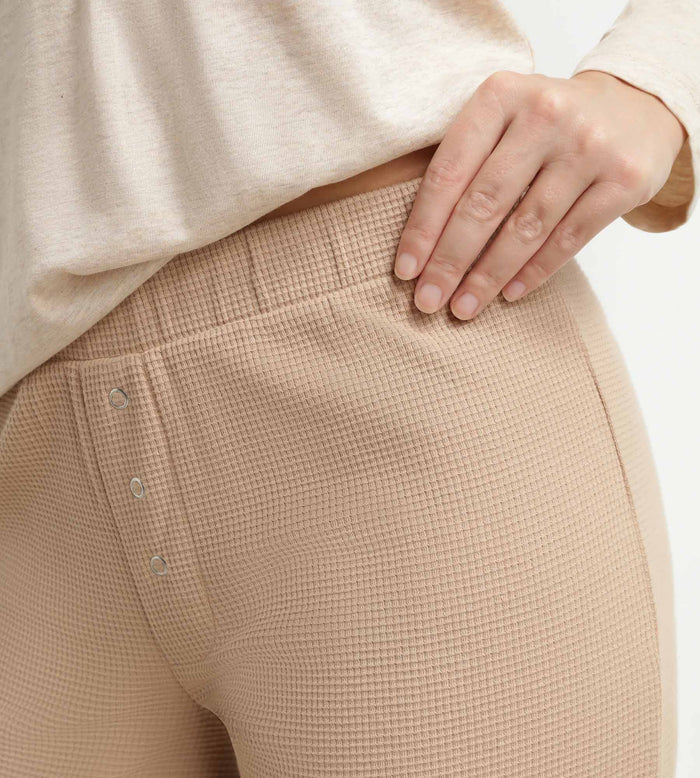 Ensemble pyjama femme col Serafino en jersey Marron Dim Cosy Time