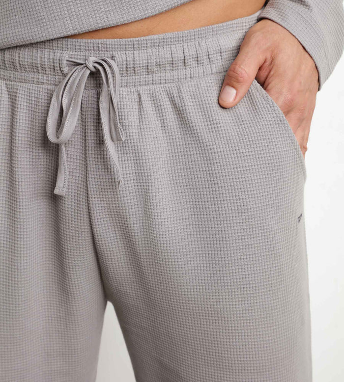 Ensemble pyjama pantalon col serafino en jersey Gris Dim Nightwear