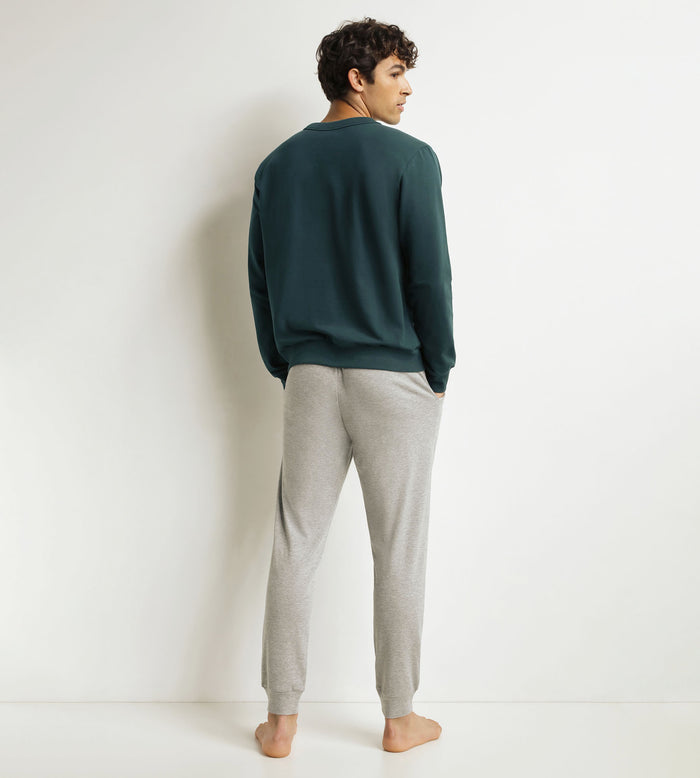 Ensemble pyjama pantalon homme Gris Vert Dim