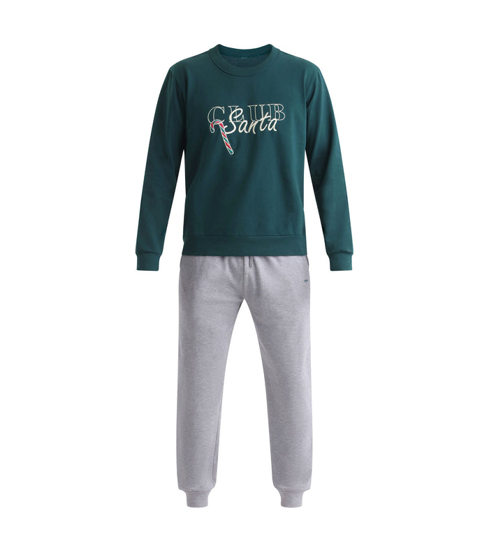 Ensemble pyjama pantalon homme Gris Vert Dim