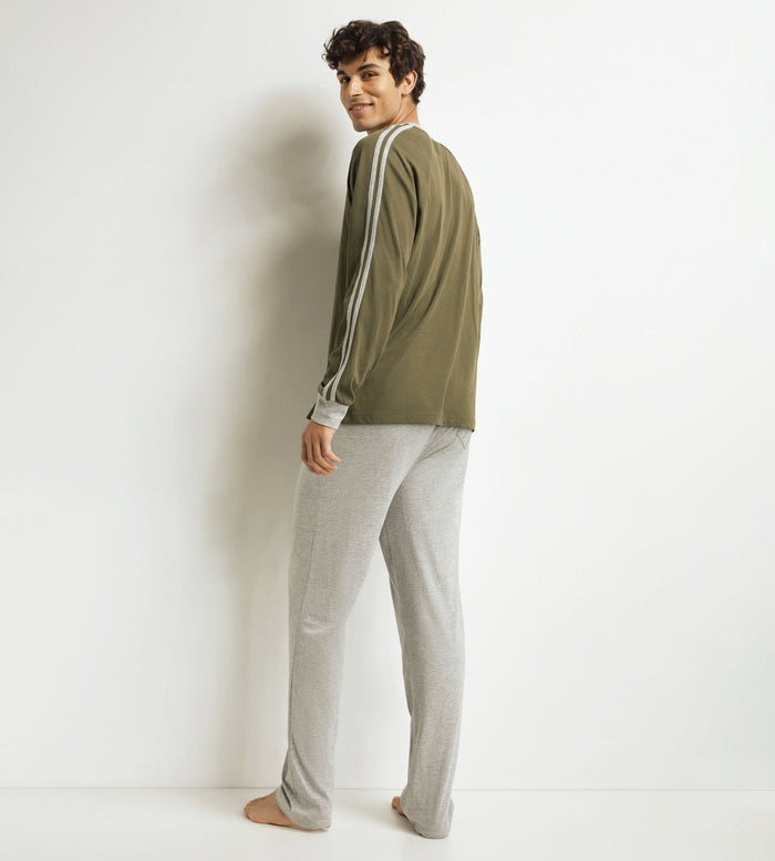 Ensemble pyjama pantalon homme militaire Dim Jersey