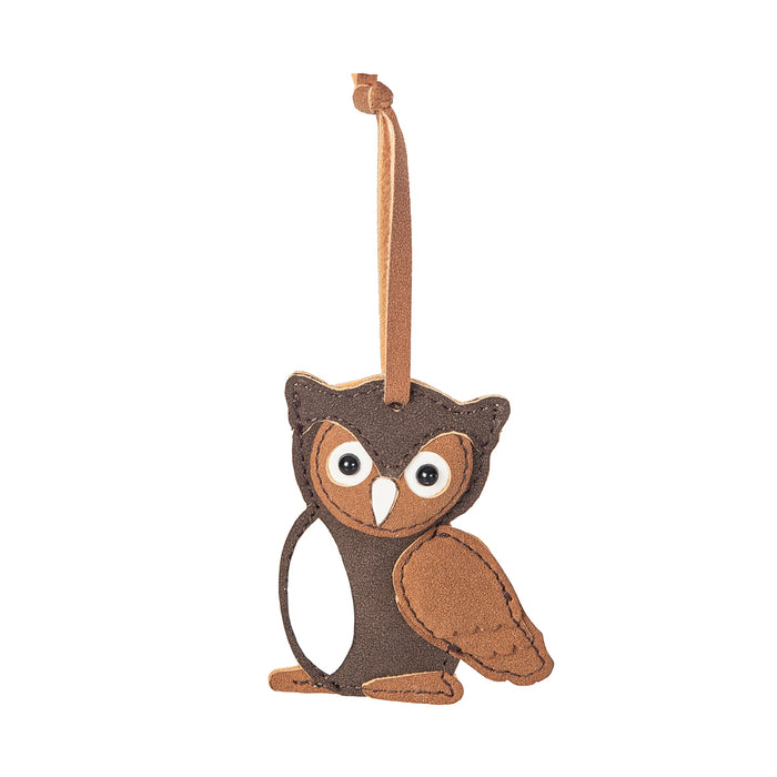 A Faux Leather Owl Ornament.