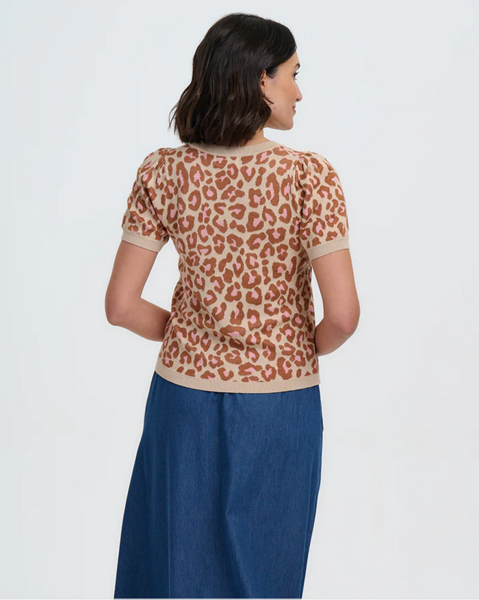 Feinstrick-Pulli Gayna Oatmeal, Natural Leopard