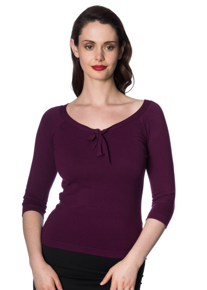 Feinstrick-Pulli Pretty Illusion, Aubergine