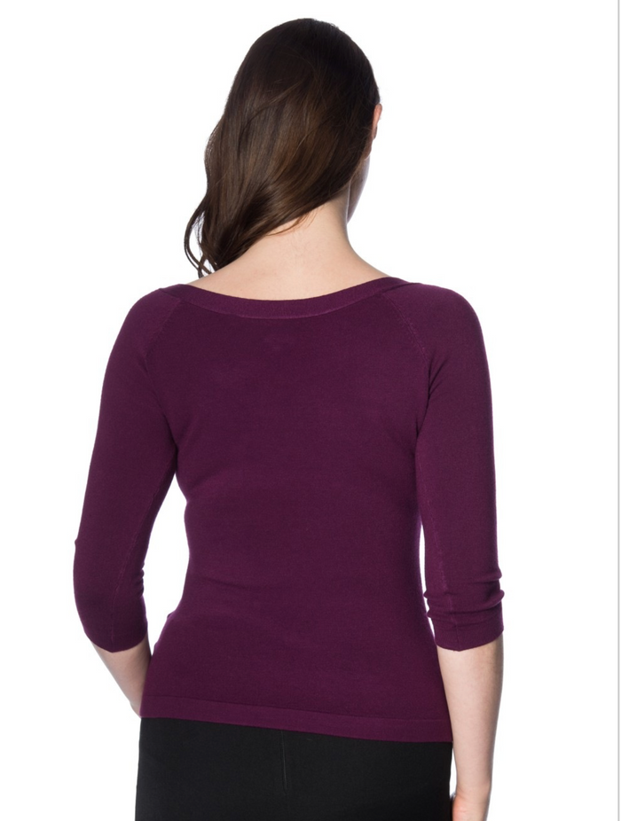 Feinstrick-Pulli Pretty Illusion, Aubergine