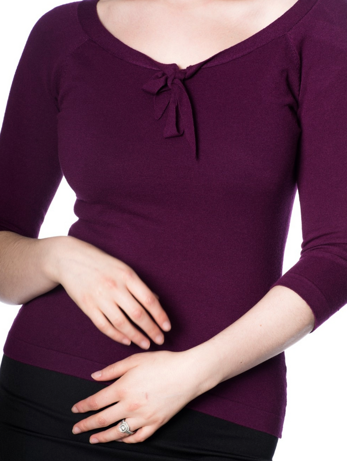 Feinstrick-Pulli Pretty Illusion, Aubergine