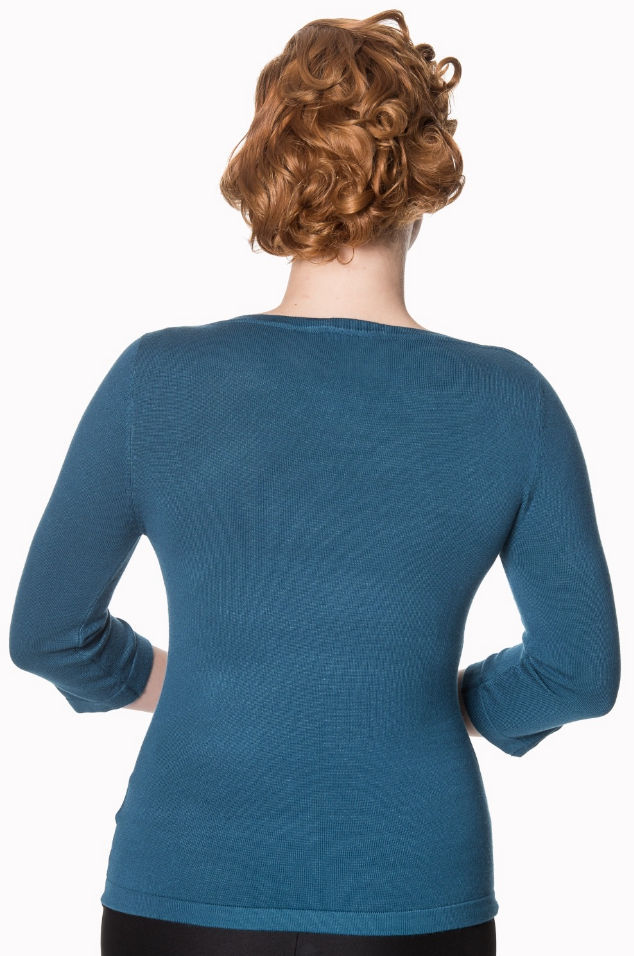Feinstrick-Pullover Addicted, Petrolblau