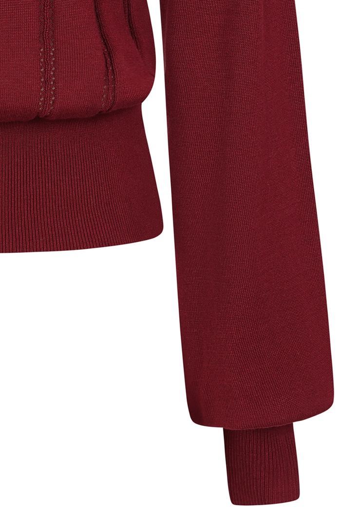 Feinstrick-Pullover Angel Pointelle Burgundy