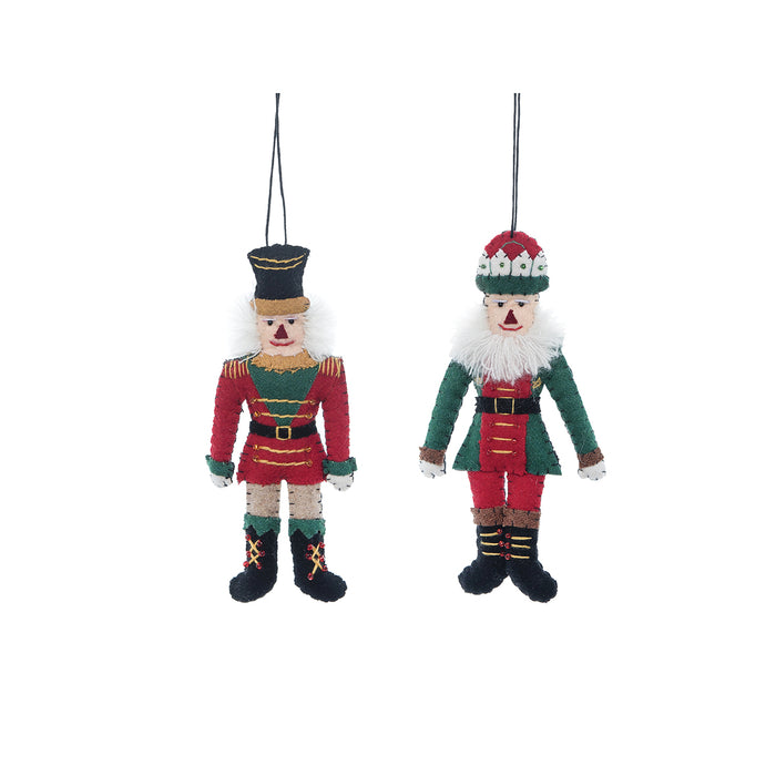 A set of Felt Nutcracker ornaments.
