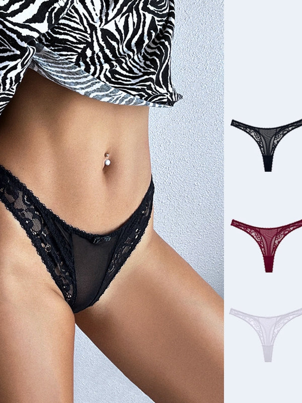 Femal Sexy Mesh Lace T-back Panties