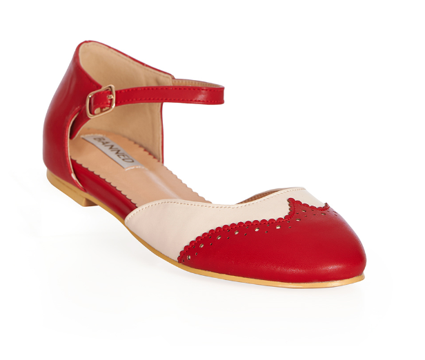Flats Dapper Dancemates, Rot-Ivory