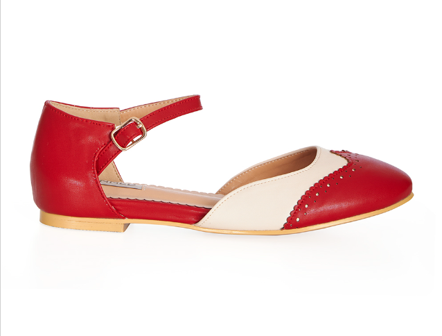 Flats Dapper Dancemates, Rot-Ivory