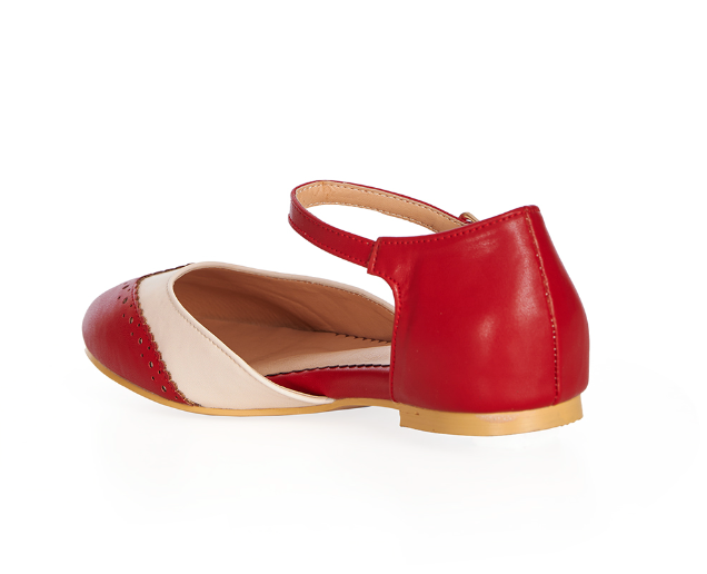 Flats Dapper Dancemates, Rot-Ivory