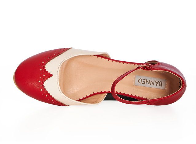 Flats Dapper Dancemates, Rot-Ivory