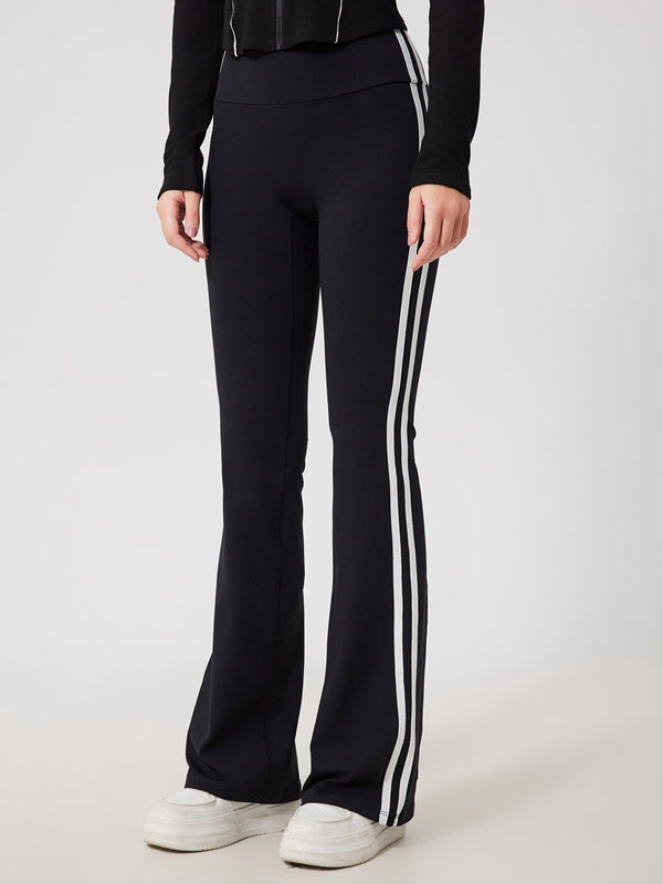 Fleece Flare Stripe High-waisted Leggings