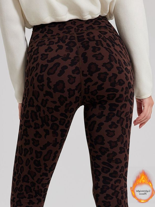 Fleece Leopard Print Leggings