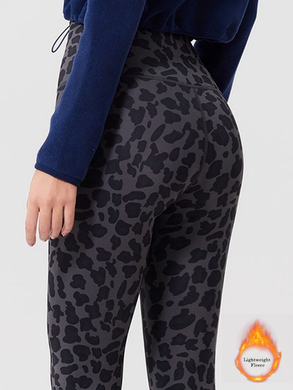 Fleece Leopard Print Leggings