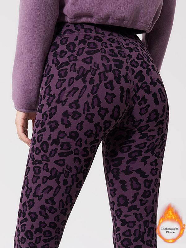 Fleece Leopard Print Leggings