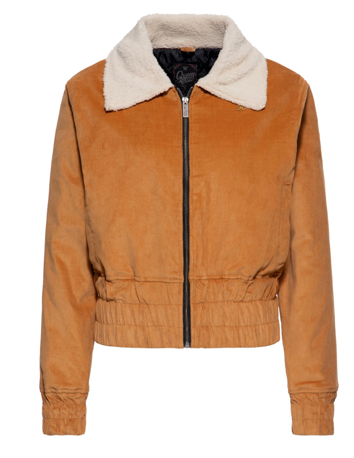 Fliegerjacke aus Cord, Senfbraun, Plus Size