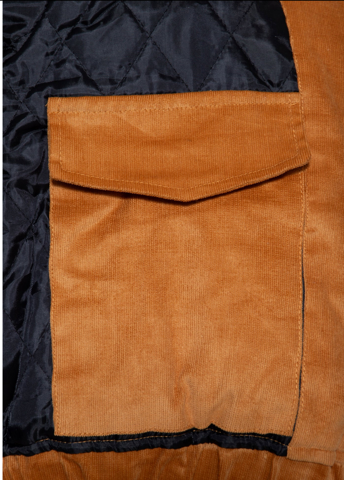 Fliegerjacke aus Cord, Senfbraun