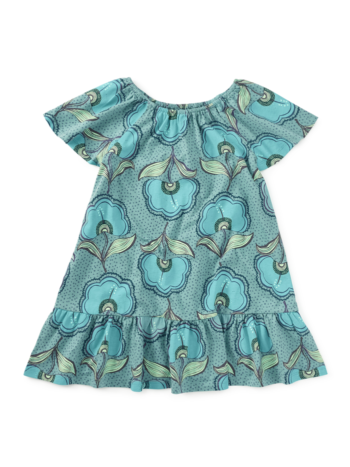 Flutter Sleeve Drop Skirt Dres