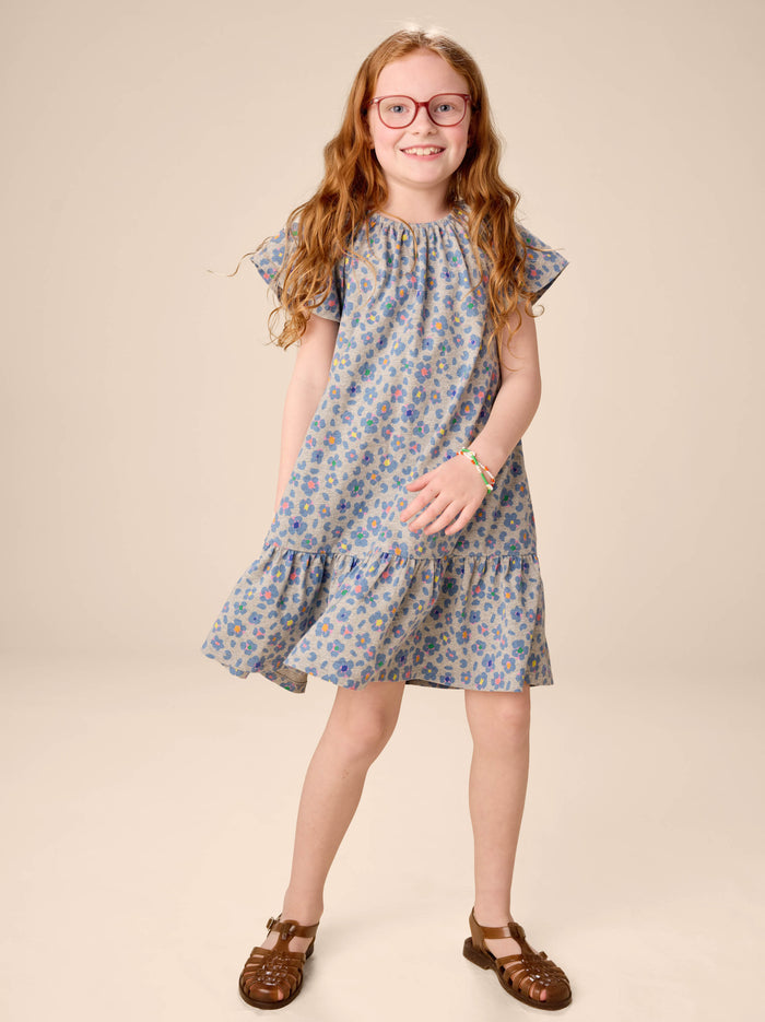 Flutter Sleeve Drop Skirt Dres