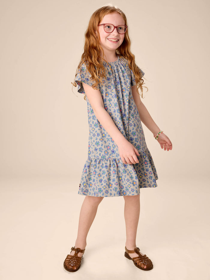 Flutter Sleeve Drop Skirt Dres