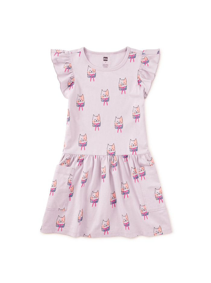 Flutter Sleeve Pocket Dress