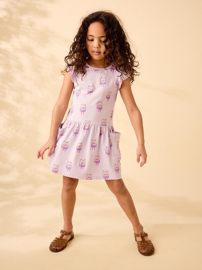Flutter Sleeve Pocket Dress