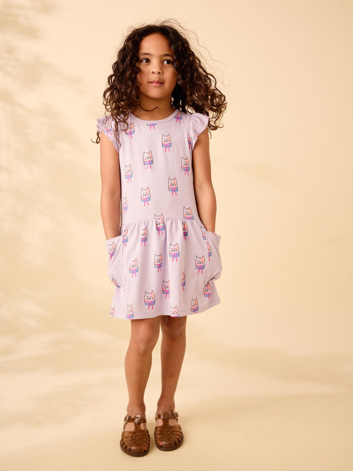 Flutter Sleeve Pocket Dress