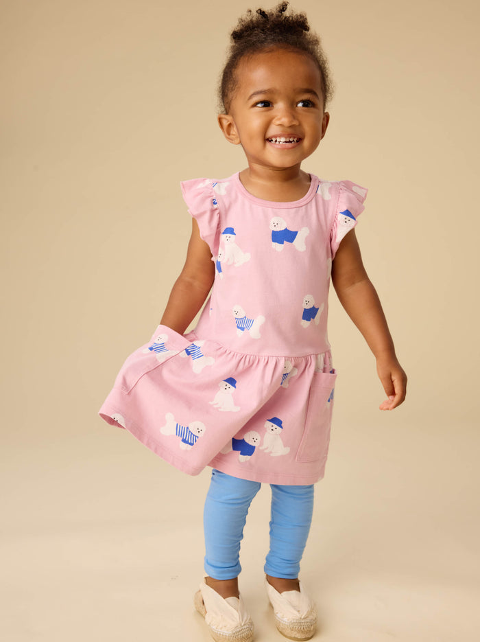 Flutter Sleeve Pocket Dress