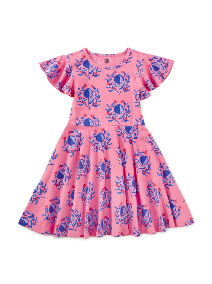 Flutter Sleeve Twirl Dress