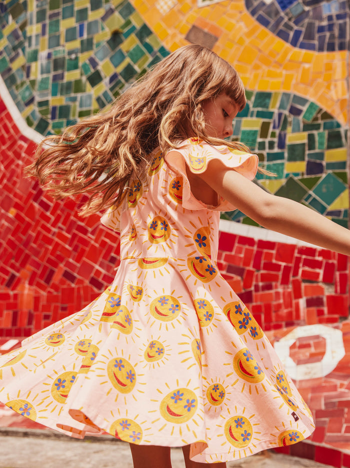 Flutter Sleeve Twirl Dress