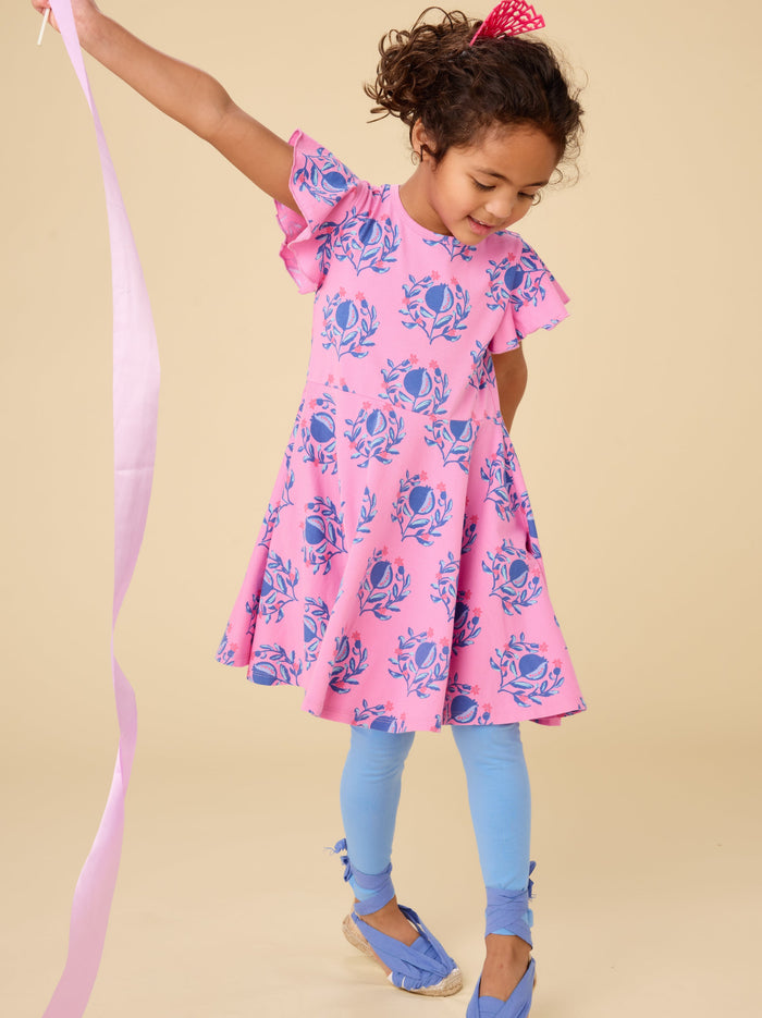 Flutter Sleeve Twirl Dress
