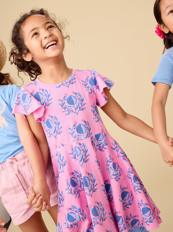 Flutter Sleeve Twirl Dress