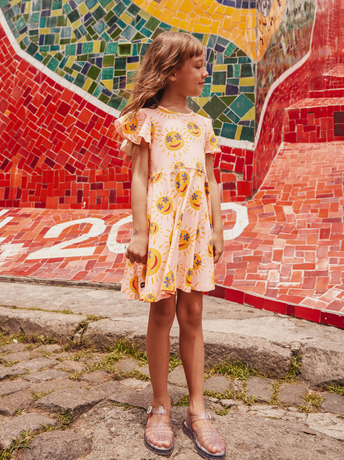 Flutter Sleeve Twirl Dress