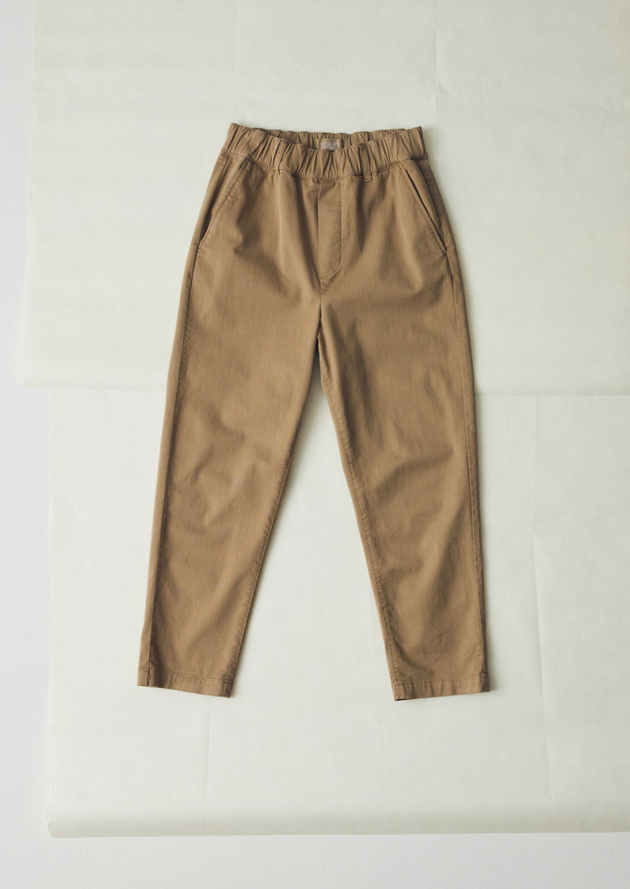 Gabi Cotton Pull On Trousers | Ash Brown