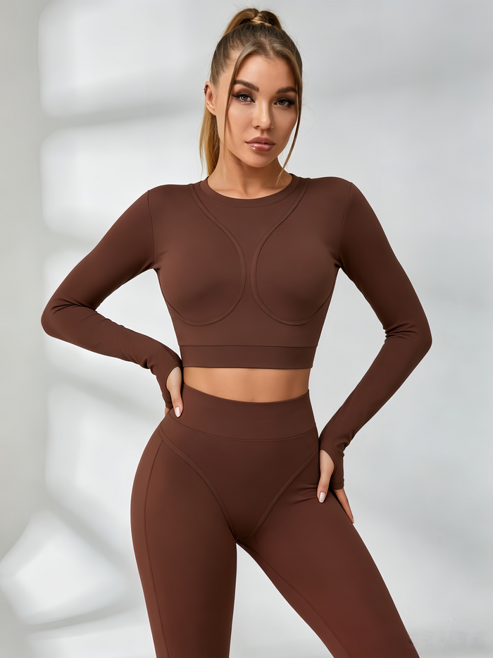 Gather-breasts Thumbhole Long Sleeves
