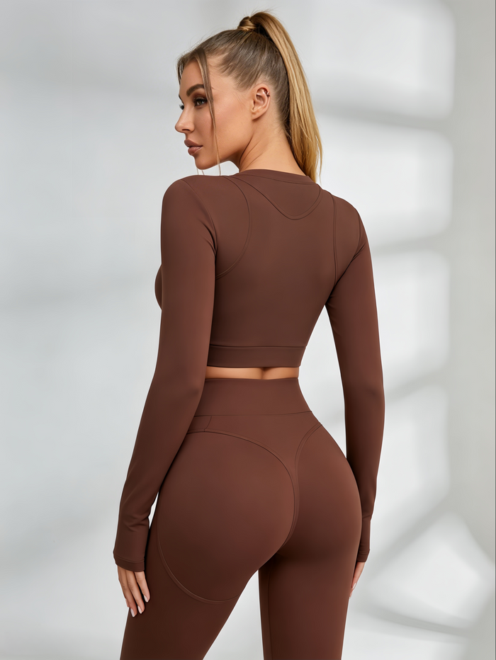 Gather-breasts Thumbhole Long Sleeves