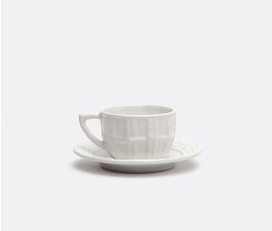 Gia White Bamboo Cup and Saucer - RSVP Style