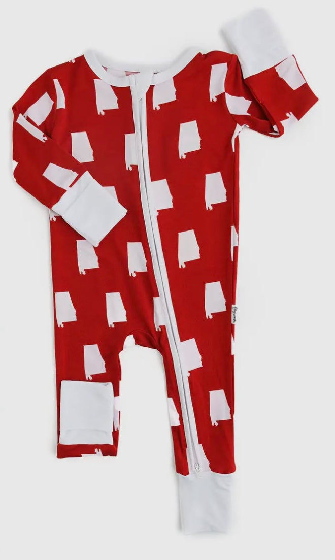 Gigi & Max Bamboo Baby Pajama Sleepies-Alabama Crismson (Newborn)