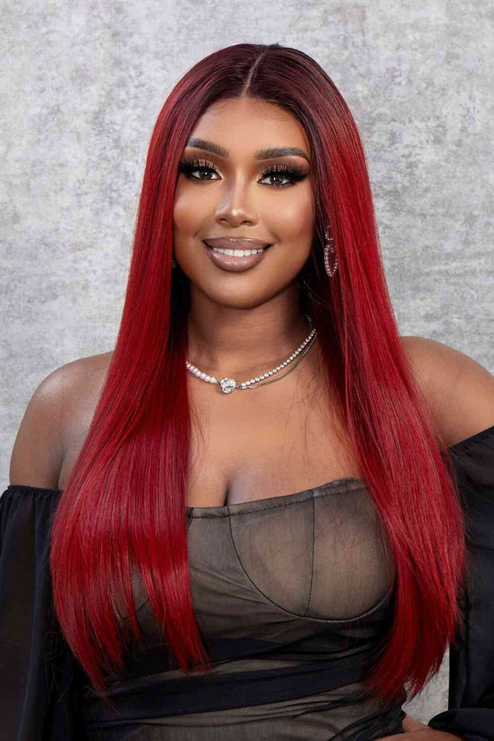 Gilded Strands™ Crimson Luxe Long Straight Wig — 26"
