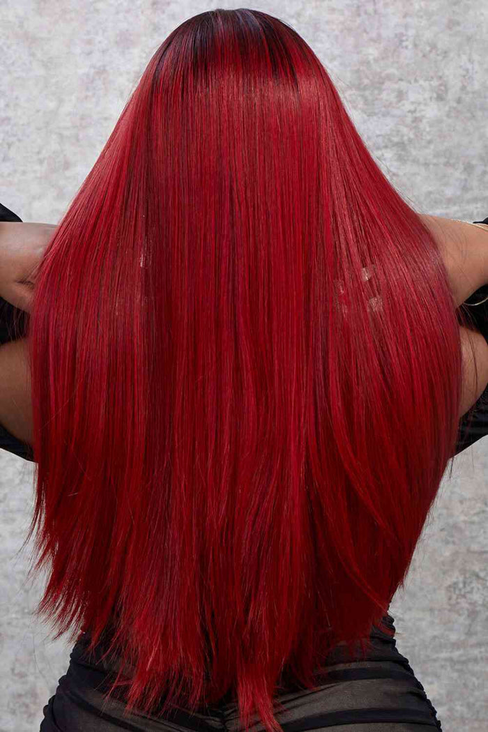 Gilded Strands™ Crimson Luxe Long Straight Wig — 26"