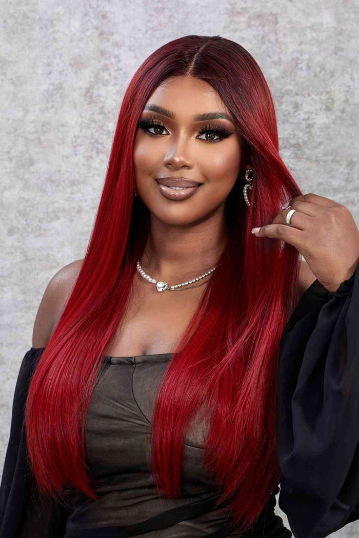 Gilded Strands™ Crimson Luxe Long Straight Wig — 26"