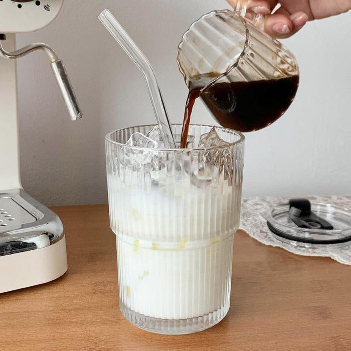Glass Cup with Straw & Lid