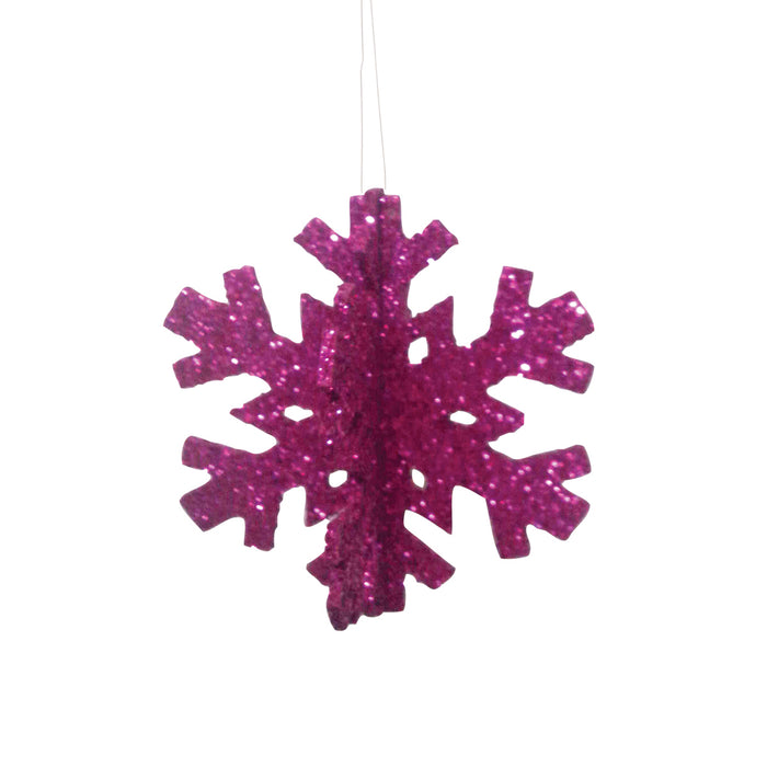 A Glitter Purple Snowflake Ornament.