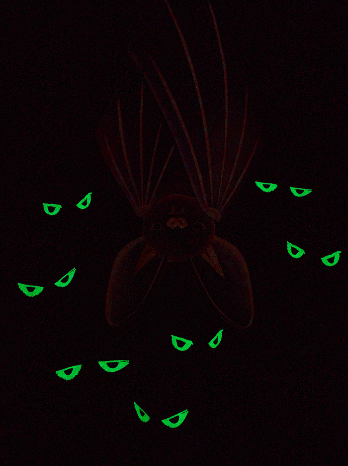 Glowing Bats Graphic Tee